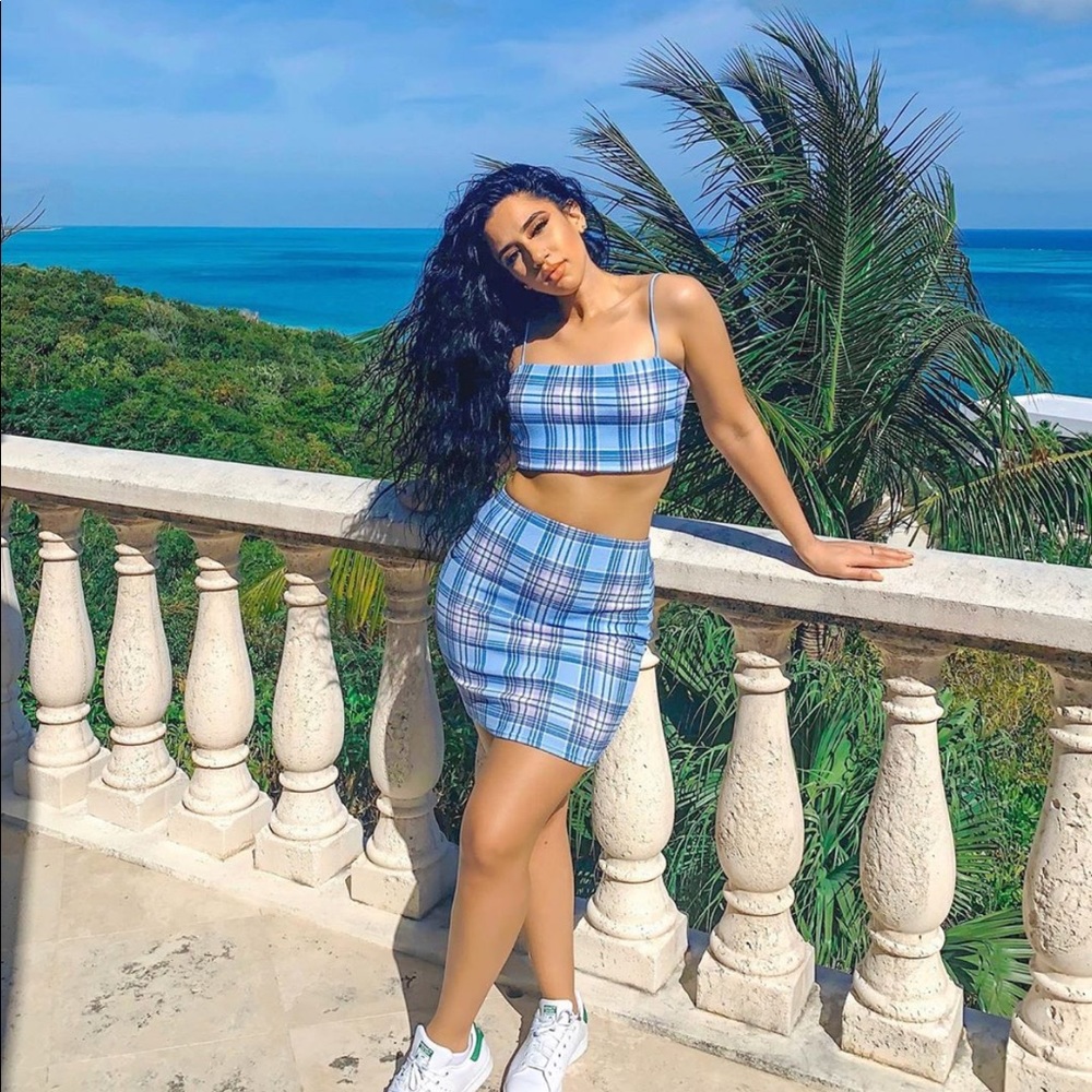 2 piece plaid set